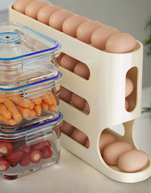 Load image into Gallery viewer, Refrigerator Egg Storage Box - 4 Tiers Fridge Egg Rack Large Capacity Egg Dispenser for Refrigerator
