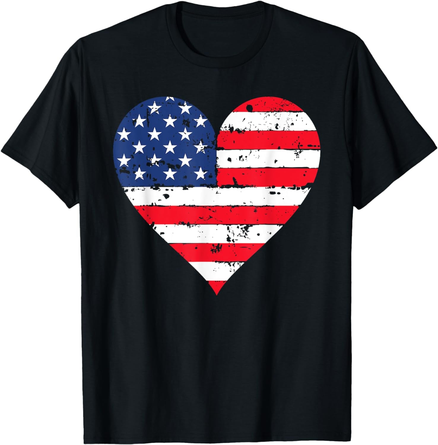 American Flag Heart 4Th of July USA Patriotic Pride T-Shirt