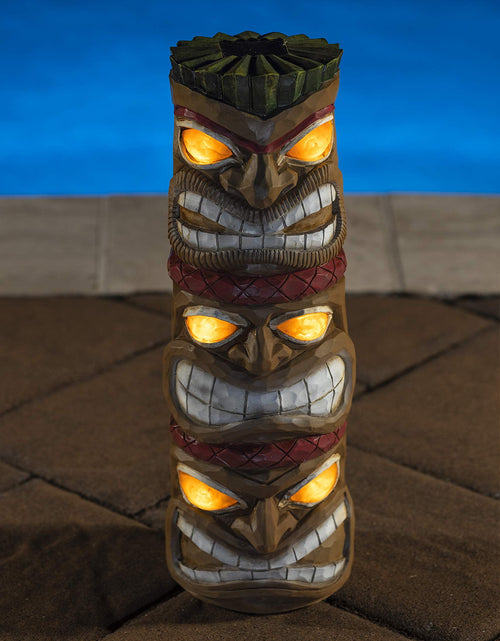 Load image into Gallery viewer, Dawhud Direct |  Triple Tiki Totem Solar Powered Led Outdoor Decor Garden
