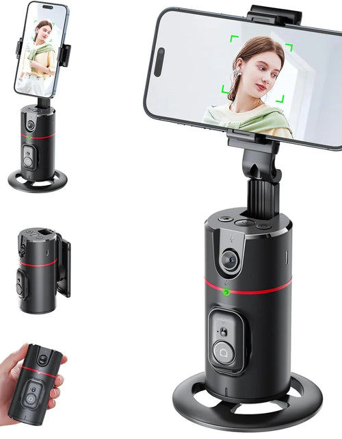 Load image into Gallery viewer, Auto Face Tracking Phone Holder Tripod, No App Required, 360° Rotation Smart Face Body Tracking Tripod Selfie Phone Camera Mount Cell Phone Stand for TIK Tok, Vlog, Live Streaming, Youtube Video
