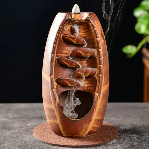 Load image into Gallery viewer, Ceramic Waterfall Incense Burner
