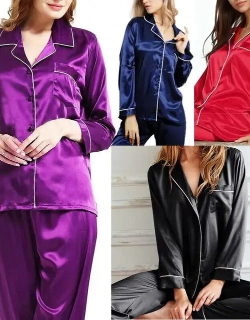 Load image into Gallery viewer, New Elegant Fashion Casual Women Lady Satin Pajamas Set
