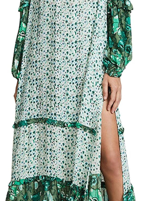 Load image into Gallery viewer, Women&#39;S Long Sleeve Floral Print Bohemian Maxi Dresses with Slit
