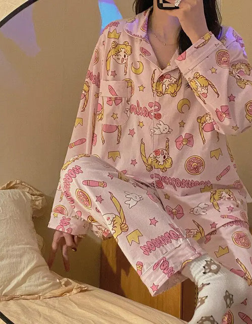 Load image into Gallery viewer, Kawaii Sailor Moon Inspired Pajamas Set
