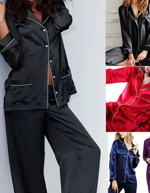 Load image into Gallery viewer, New Elegant Fashion Casual Women Lady Satin Pajamas Set
