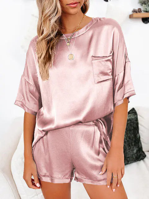 Load image into Gallery viewer, Summer Satin Pajamas Set Women
