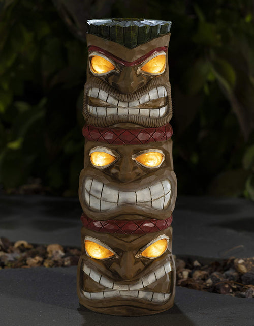 Load image into Gallery viewer, Dawhud Direct |  Triple Tiki Totem Solar Powered Led Outdoor Decor Garden
