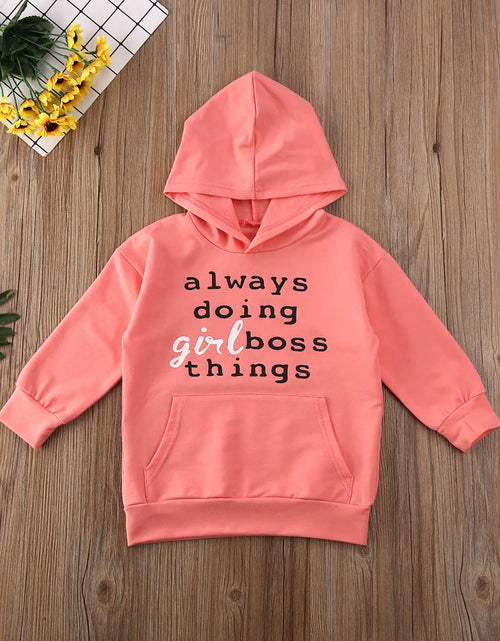 Load image into Gallery viewer, Toddler Baby Girls Winter Hooded Clothes Outfits 1-6Y Cotton Letter Print Long Sleeve Hoodie Top T-Shirt Tracksuit
