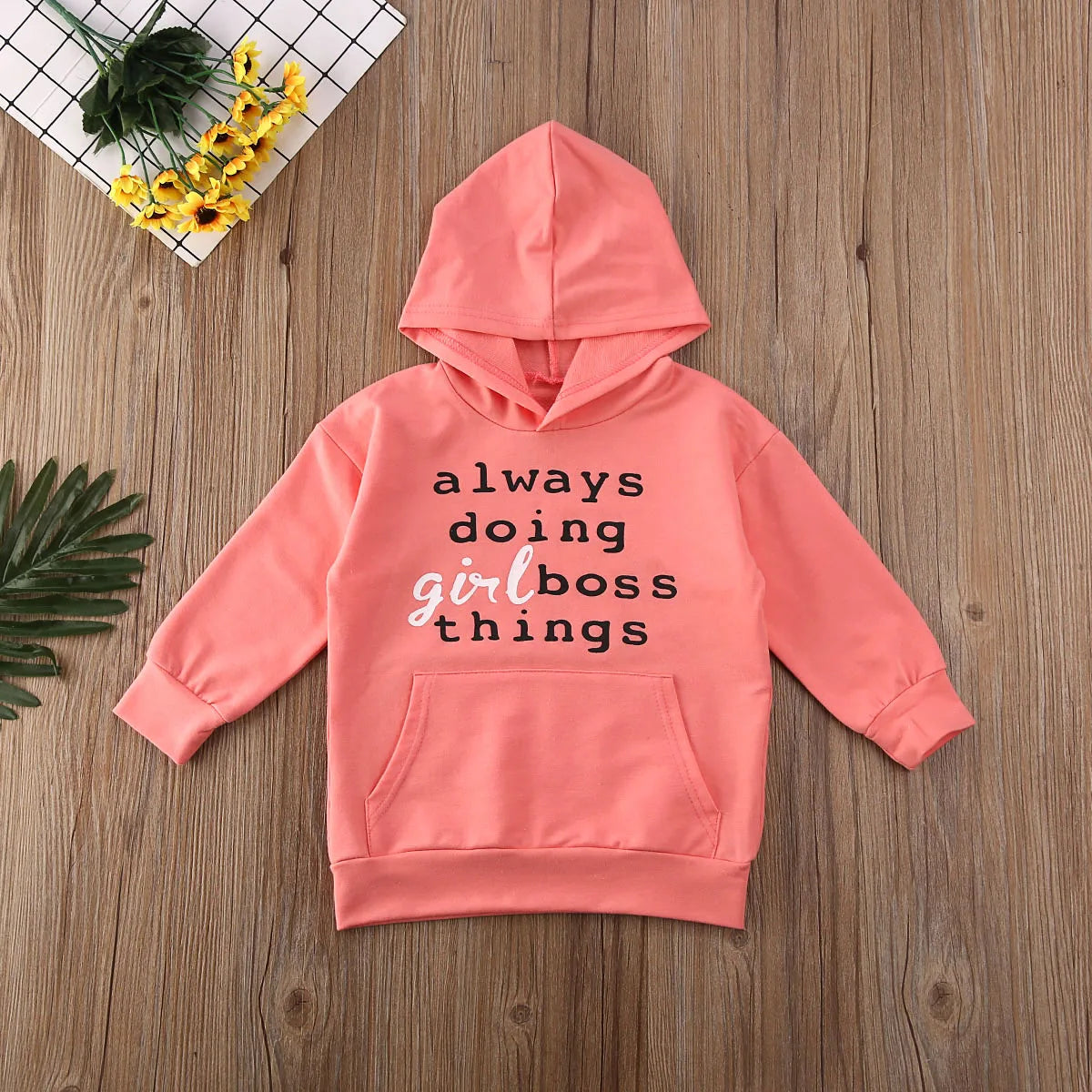 Toddler Baby Girls Winter Hooded Clothes Outfits 1-6Y Cotton Letter Print Long Sleeve Hoodie Top T-Shirt Tracksuit