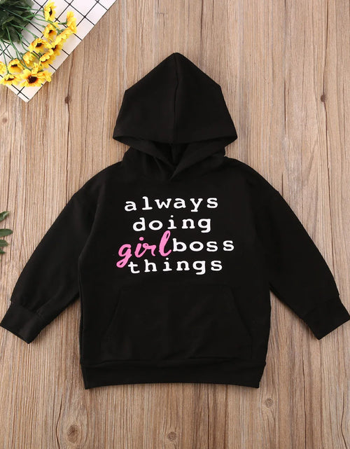 Load image into Gallery viewer, Toddler Baby Girls Winter Hooded Clothes Outfits 1-6Y Cotton Letter Print Long Sleeve Hoodie Top T-Shirt Tracksuit
