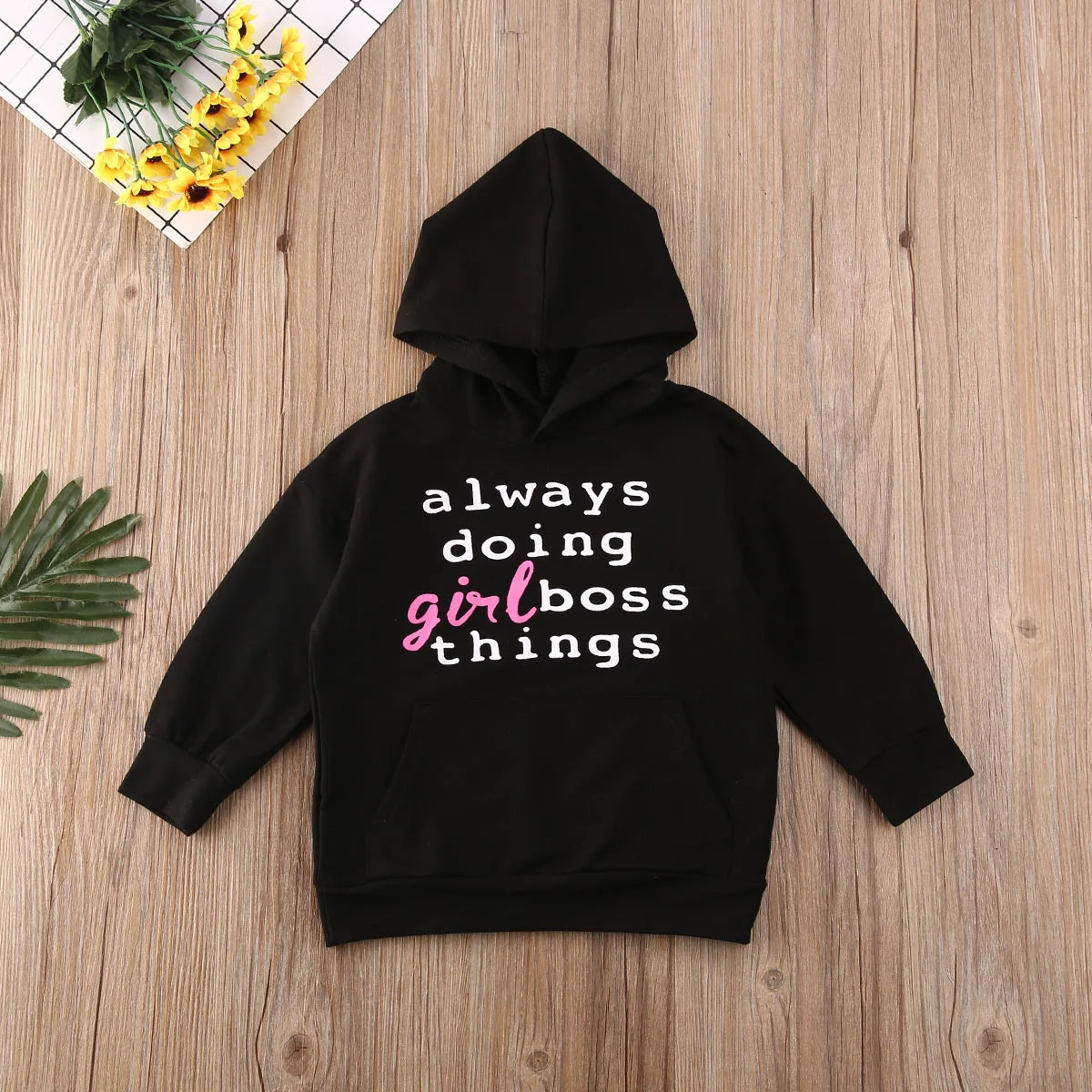 Toddler Baby Girls Winter Hooded Clothes Outfits 1-6Y Cotton Letter Print Long Sleeve Hoodie Top T-Shirt Tracksuit