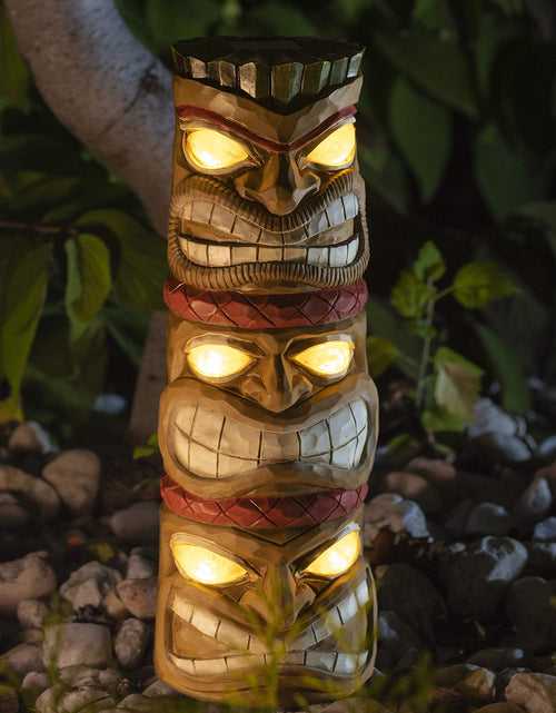 Load image into Gallery viewer, Dawhud Direct |  Triple Tiki Totem Solar Powered Led Outdoor Decor Garden
