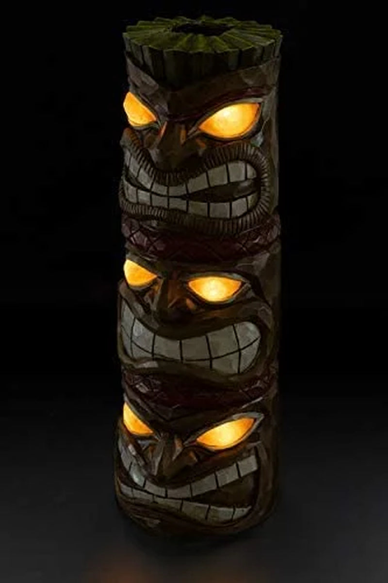 Dawhud Direct |  Triple Tiki Totem Solar Powered Led Outdoor Decor Garden