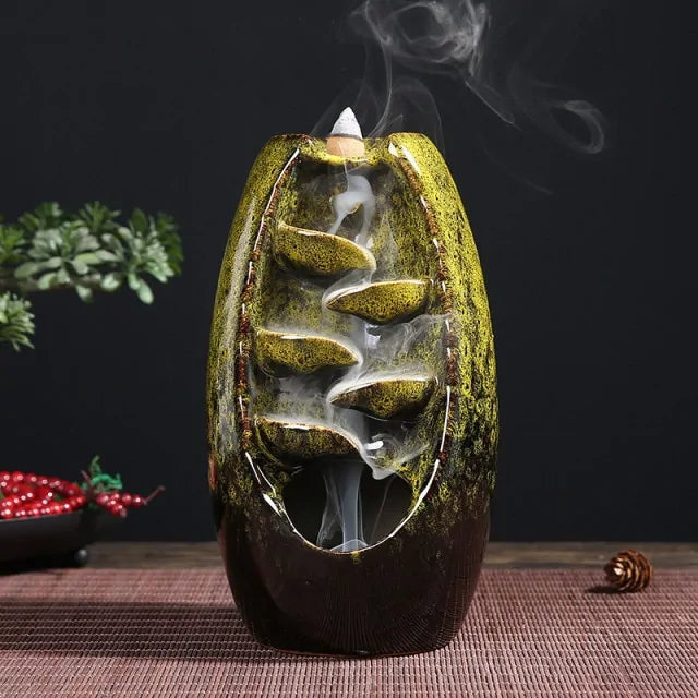 Ceramic Waterfall Incense Burner