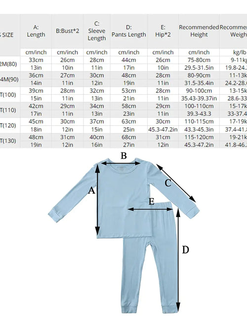 Load image into Gallery viewer, 2023 Bamboo Fiber Toddler Kids Pajamas Set
