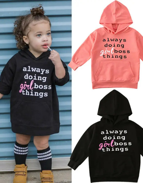 Load image into Gallery viewer, Toddler Baby Girls Winter Hooded Clothes Outfits 1-6Y Cotton Letter Print Long Sleeve Hoodie Top T-Shirt Tracksuit
