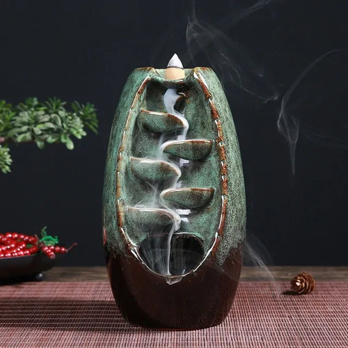 Load image into Gallery viewer, Ceramic Waterfall Incense Burner
