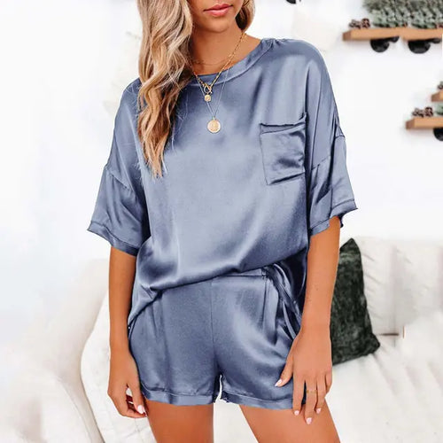 Load image into Gallery viewer, Summer Satin Pajamas Set Women
