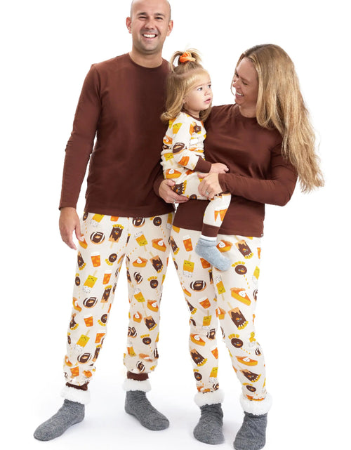 Load image into Gallery viewer, HonestBaby Organic Cotton Holiday Family Jammies Pajamas Toddler 2-Piece 3T Turkey Treats
