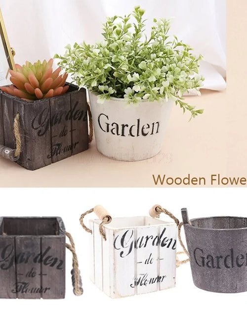 Load image into Gallery viewer, Wooden Flower Pot
