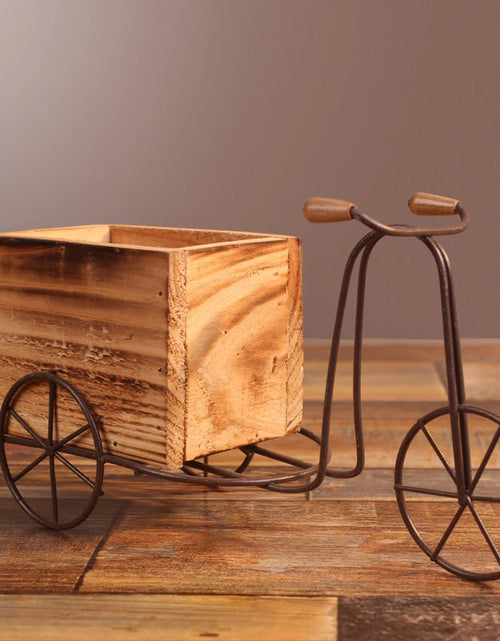 Load image into Gallery viewer, Wooden Bicycle-Shaped Flower Pot
