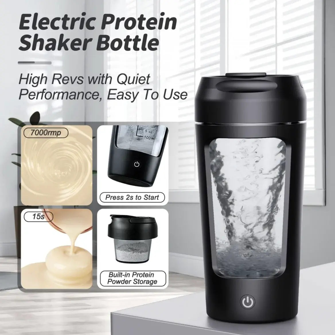 Electric Portable Whey Protein Shaker Bottle