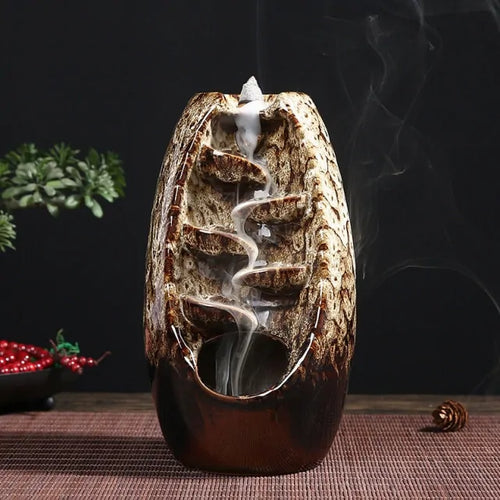 Load image into Gallery viewer, Ceramic Waterfall Incense Burner
