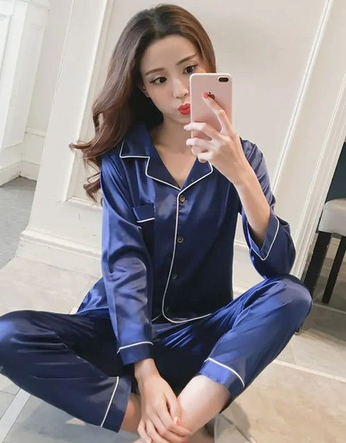 Load image into Gallery viewer, Women Silk Satin Pajamas
