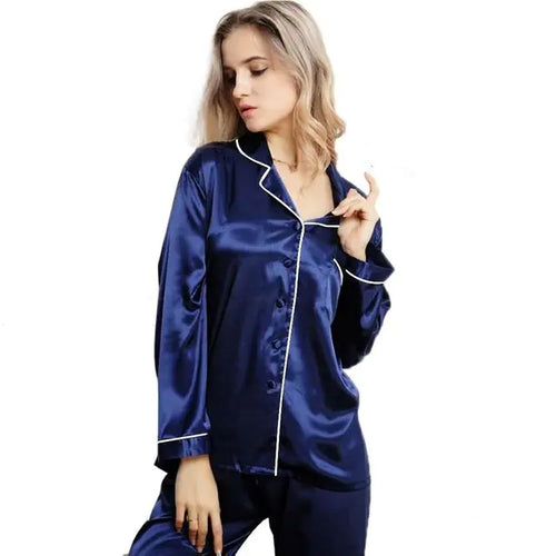 Load image into Gallery viewer, New Elegant Fashion Casual Women Lady Satin Pajamas Set
