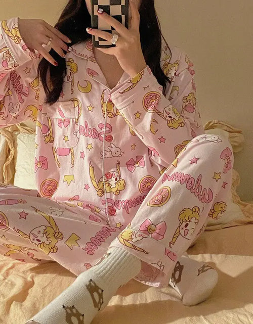 Load image into Gallery viewer, Kawaii Sailor Moon Inspired Pajamas Set
