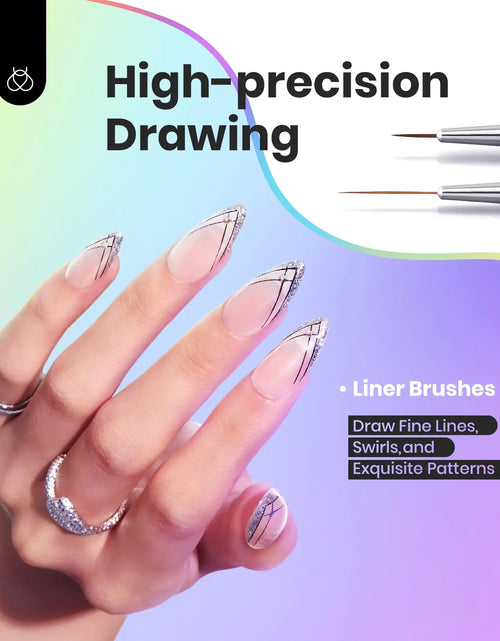 Load image into Gallery viewer, Beetles Nail Art Brushes Set Gel Polish Nail Art Design Pen Painting Tools Fingernail Brush Nail Cleaning Brush Nail Art Liner Brush and Nail Dotting Pen Salon Gift for Girls Women 0-0-6pcs Gray Nail Brush
