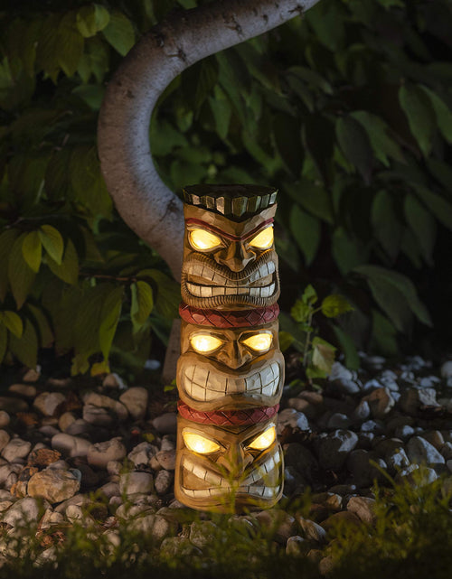 Load image into Gallery viewer, Dawhud Direct |  Triple Tiki Totem Solar Powered Led Outdoor Decor Garden
