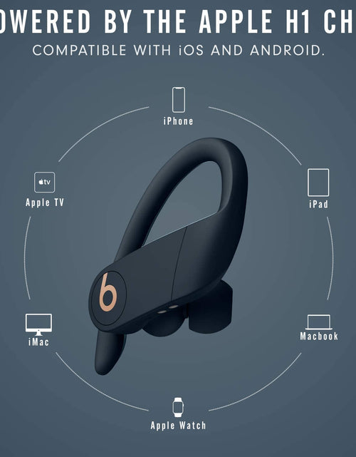 Load image into Gallery viewer, Power Pro Wireless Earphones - Apple H1 Headphone Chip, Class 1 Bluetooth, 9 Hours of Listening Time, Sweat Resistant Earbuds, Built-In Microphone - Navy
