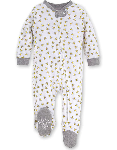 Load image into Gallery viewer, Burt&#39;s Bees Baby Boys&#39; Sleep and Play Pjs, 100% Organic Cotton One-piece Zip Front Romper Jumpsuit Pajamas Newborn Honey Bee 1
