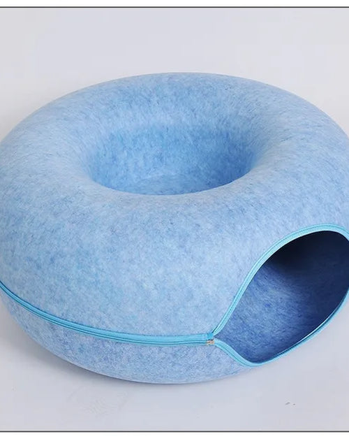 Load image into Gallery viewer, Donut Cat Bed Interactive Tunnel Pet Felt Indoor Toys Cats House Kitten Training Toy Cat Kennel Pets Supplies
