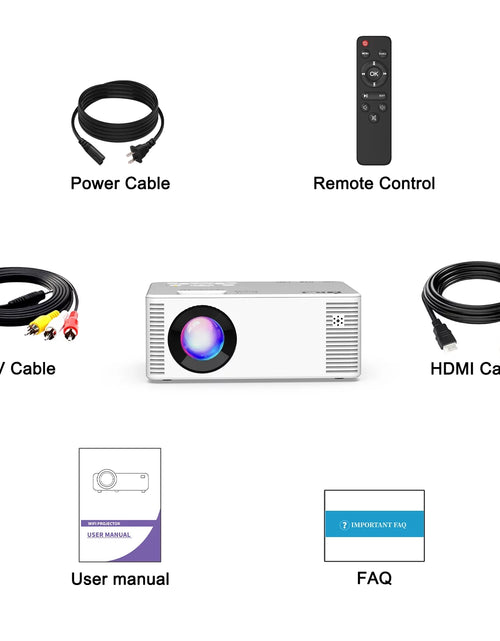 Load image into Gallery viewer, Projector with Wifi, Mini Projector for Outdoor, 8500L Movie Projector Support 1080P for Home Theater with HDMI
