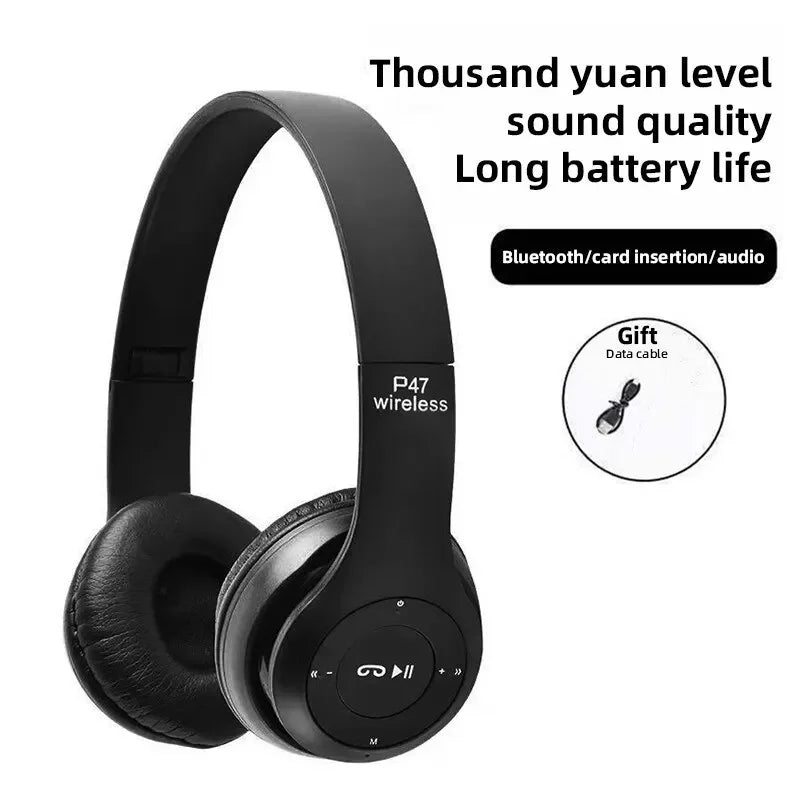 Stereo P47 Headset 5.0 Bluetooth Headset Folding Series Wireless Sports Game Headset for Iphone Huawei Xiaomi