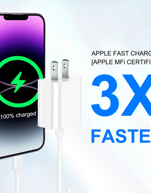 Load image into Gallery viewer, Iphone Charger Fast Charging, Apple Charger for Iphone, 2 Pack 20W PD Fast Charger&amp;6Ft USB C to Lightning Cable Compatible with Iphone, Ipad, Ipod
