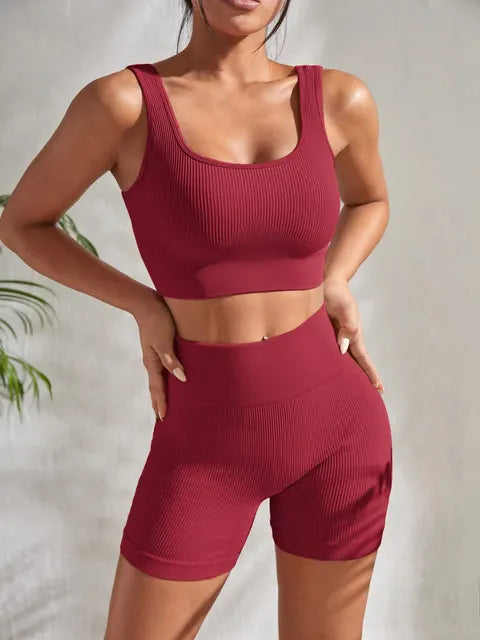 Seamless Ribbed Yoga Sets