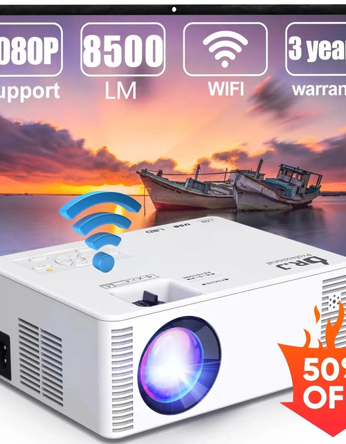 Load image into Gallery viewer, Projector with Wifi, Mini Projector for Outdoor, 8500L Movie Projector Support 1080P for Home Theater with HDMI
