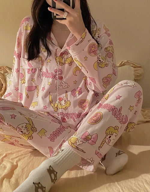 Load image into Gallery viewer, Kawaii Sailor Moon Inspired Pajamas Set
