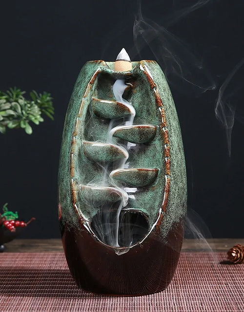 Load image into Gallery viewer, Ceramic Waterfall Incense Burner
