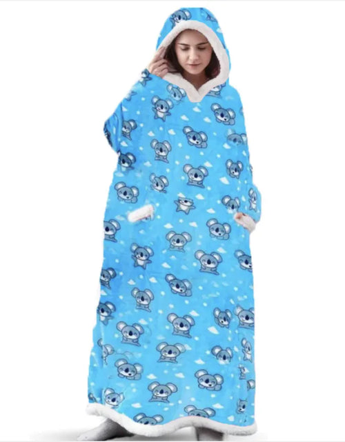 Load image into Gallery viewer, Cozy Hooded Flannel TV Blanket Sweatshirt Pajamas
