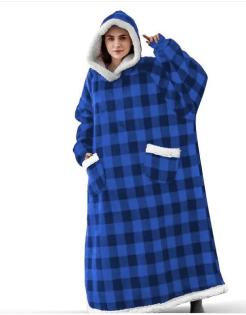 Load image into Gallery viewer, Cozy Hooded Flannel TV Blanket Sweatshirt Pajamas
