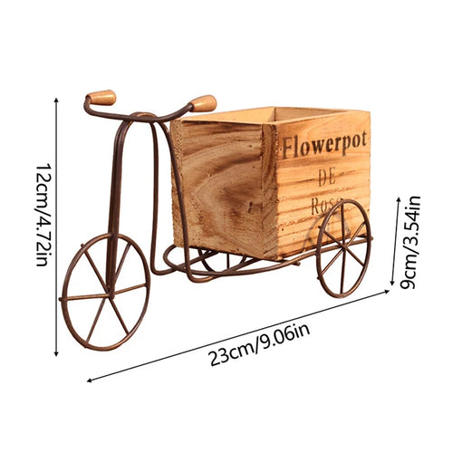 Load image into Gallery viewer, Wooden Bicycle-Shaped Flower Pot
