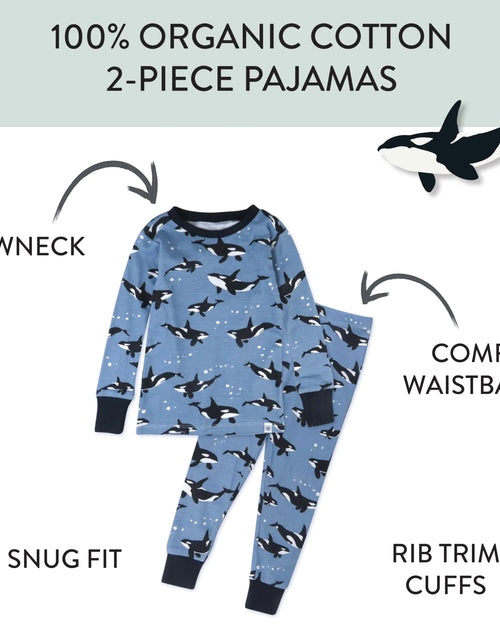 Load image into Gallery viewer, HonestBaby 2-Piece Pajamas Sleepwear PJs 100% Organic Cotton for Infant Baby and Toddler Boy 4T Whales
